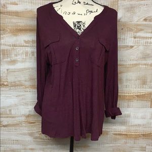Purple tunic 3/4 sleeve top